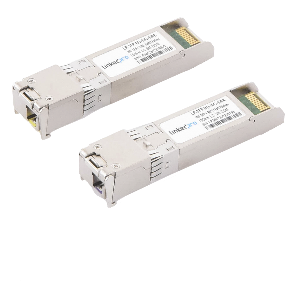 Transceptores Ópticos Bidireccionales SFP+ (Mini-Gbic) / Monomodo 1490 & 1550 nm / 10 Gbps / 10GBASE-BX / Conector LC/UPC Simplex / DDM / Hasta 100