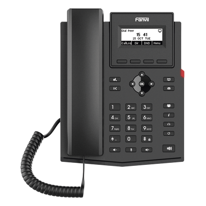 Teléfono IP / 2 Líneas SIP / Pantalla LCD 2.3" 132x64 / Audio HD G.722 y Opus / Conferencia 6 Vías / PoE 802.3af / Puertos Ethernet Duales 10/100