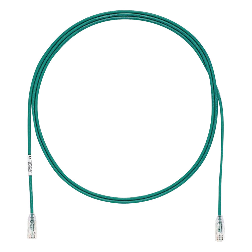 Cable de Parcheo TX6, UTP Cat6, Diámetro Reducido (28AWG), Color Verde, 1.52 Metros (5 Pies)