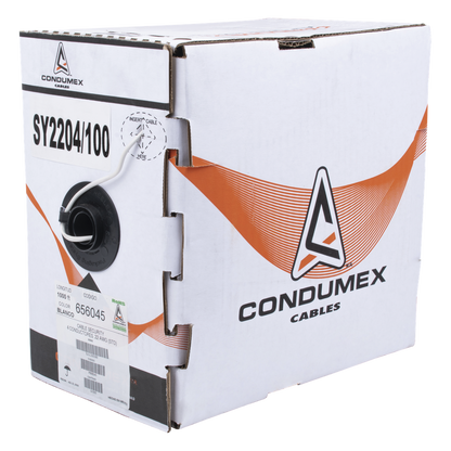 Bobina de 305 Metros (1000 Pies) / Cable de Cobre / 4 x 22 AWG / Tipo Alarmas UL / Para Interior / Color Blanco / Para Aplicaciones de Alarmas de