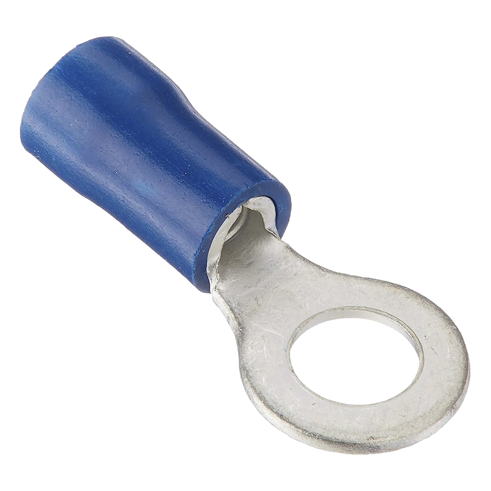 Terminal tipo ojo aislada / 16- 14 AWG / 3/16" / Azúl / Paquete de 25 piezas.