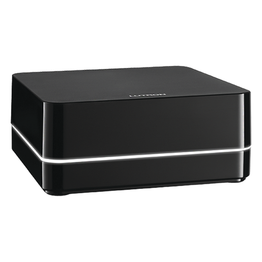 Controlador principal para sistema RA2 Select, administra hasta 100 dispositivos inalámbricos, conexión Ethernet al router y control desde la app de