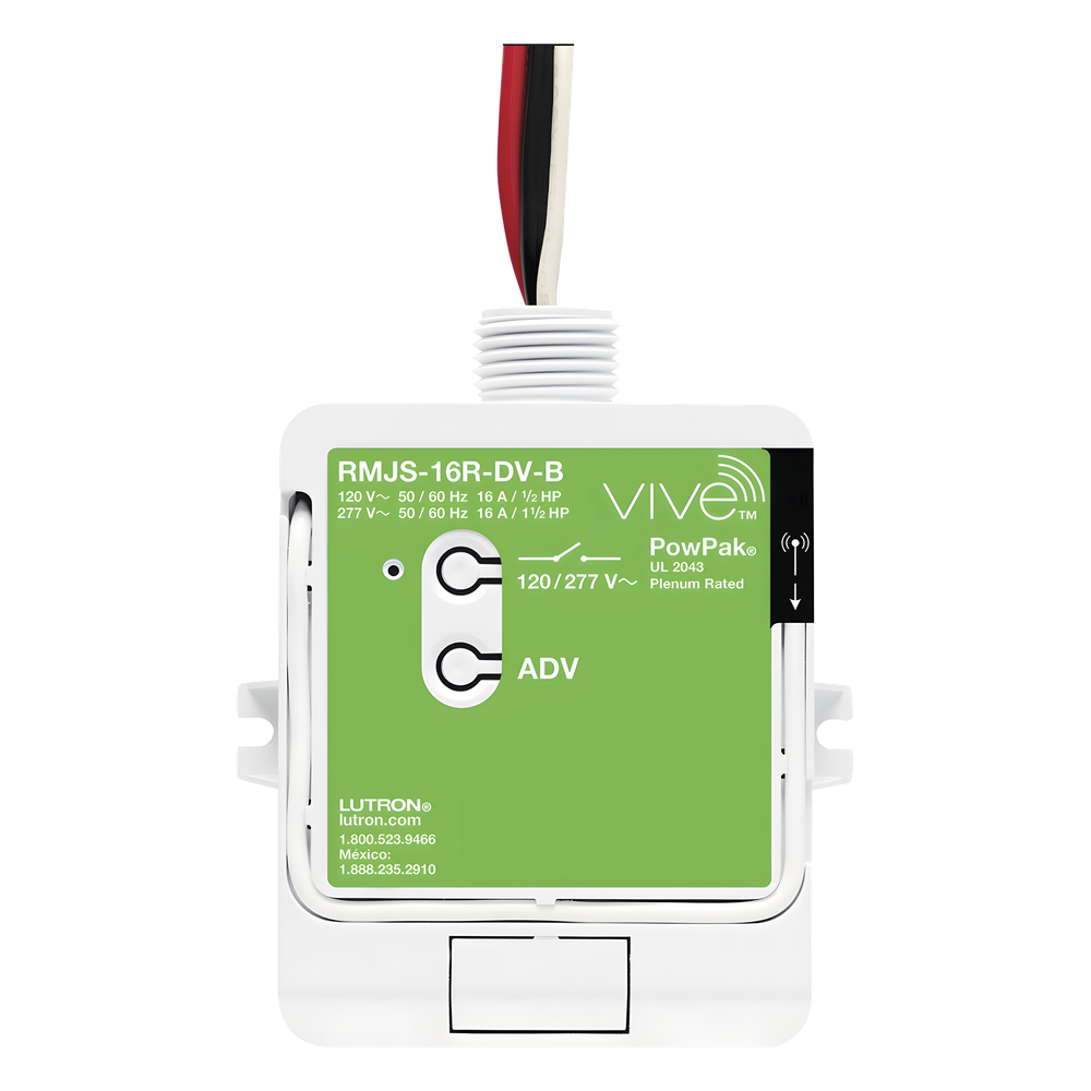 Módulo de relevador inalámbrico PowPak con Softswitch para cargas de iluminación de propósito general, 16 A, 120/277 V, Clear Connect RF, compatible