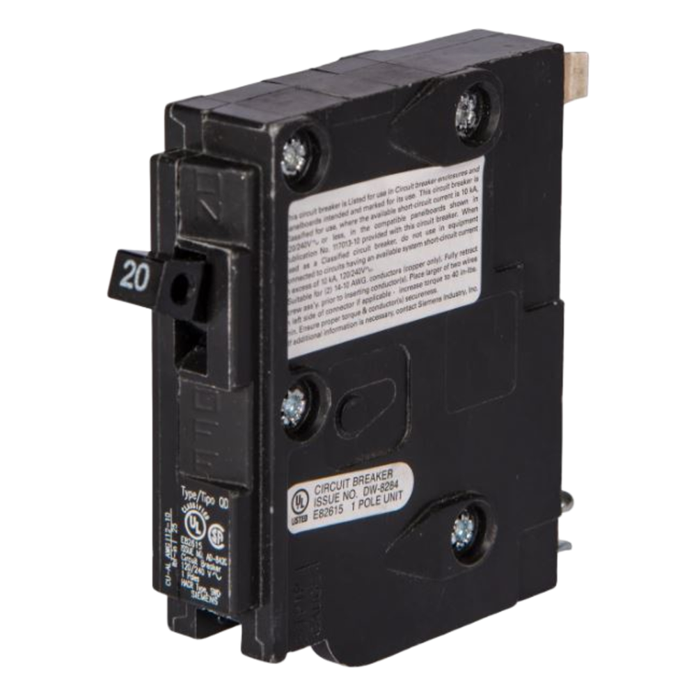 Interruptor automático enchufable tipo QD 1 polo, 20 amp