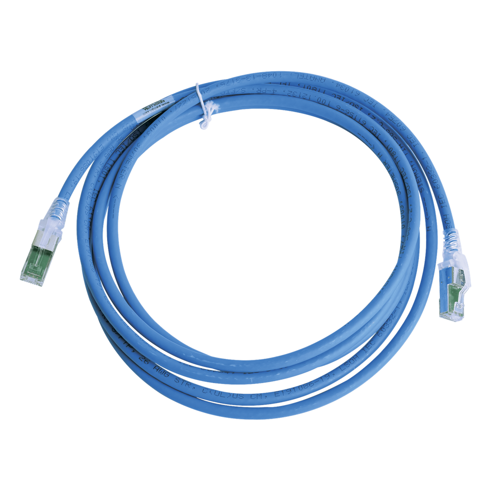 Patch Cord Z-MAX Cat6A S/FTP, CM/LS0H, 3.05 Metros (10 Pies), Color Azul, Versión Bulk (Sin Empaque Individual)