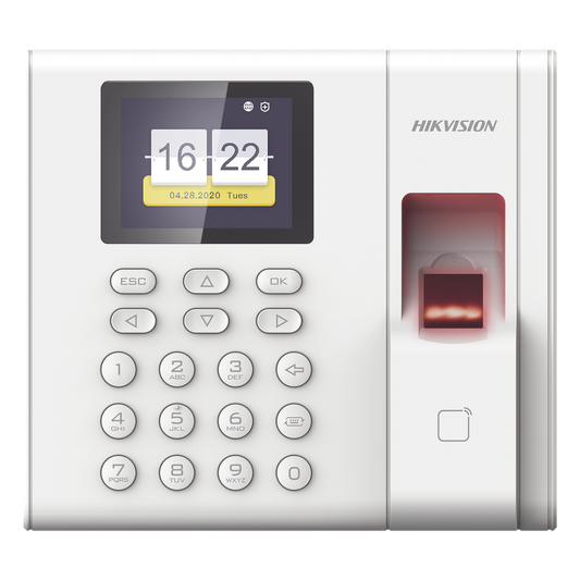 Checador de Huella con Batería de Respaldo / 1,000 Huellas / 100,000 Eventos / LCD 2.4 Pulgadas / TCP-IP / USB / Lector EM 125 kHz / iVMS-4200