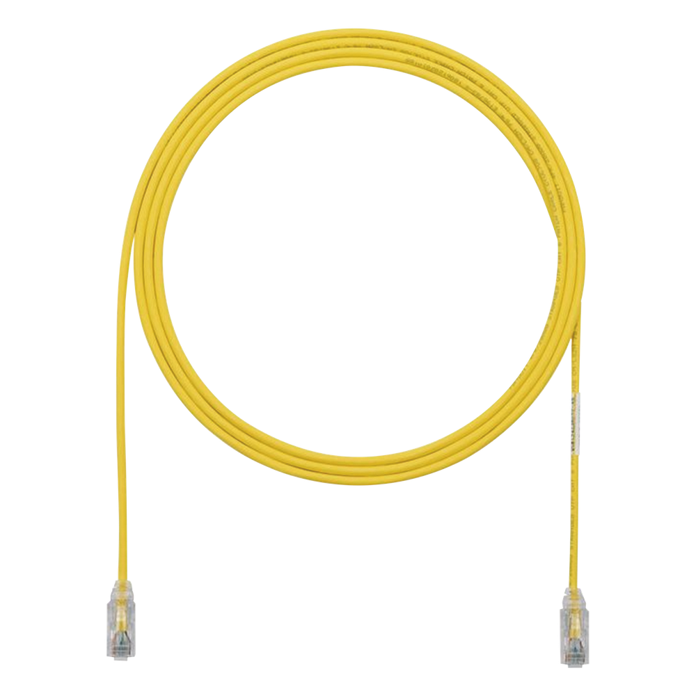 Cable de Parcheo TX6, UTP Cat6, Diámetro Reducido (28AWG), Color Amarillo, 2.13 Metros (7 Pies)