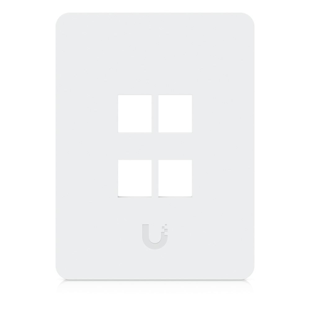 Placa de Pared Vertical Universal para Keystone de 4 Puertos con Cubierta Pintable, Acabado Personalizable, Paquete con 4 Piezas