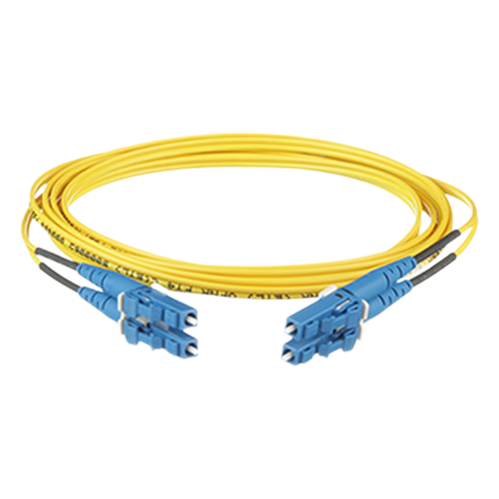 Jumper de Fibra Optica Monomodo 9/125 OS2, LC-LC Duplex, OFNR (Riser), Color Amarillo, 2 Metros (6.56 Pies)