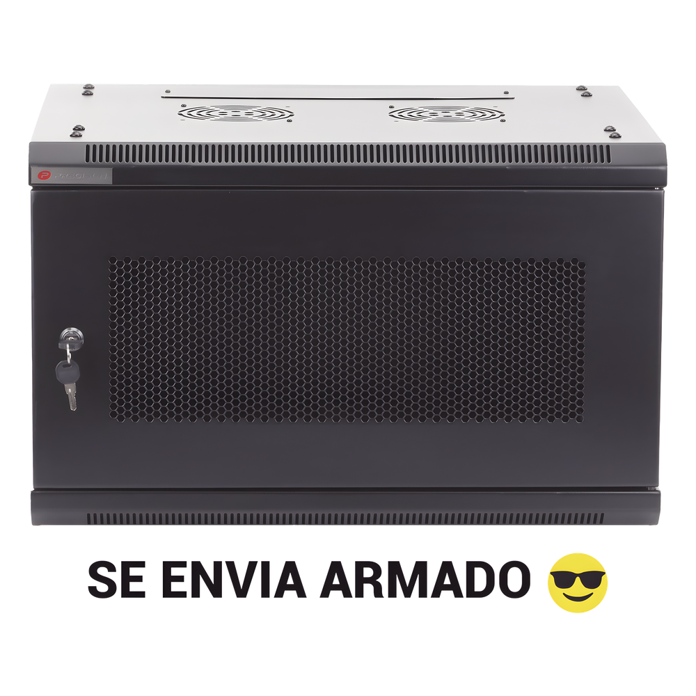 Gabinete PRECISION, Con Puerta de Cristal Templado, de 19in, 9UR, 450mm de Profundidad, Color Negro