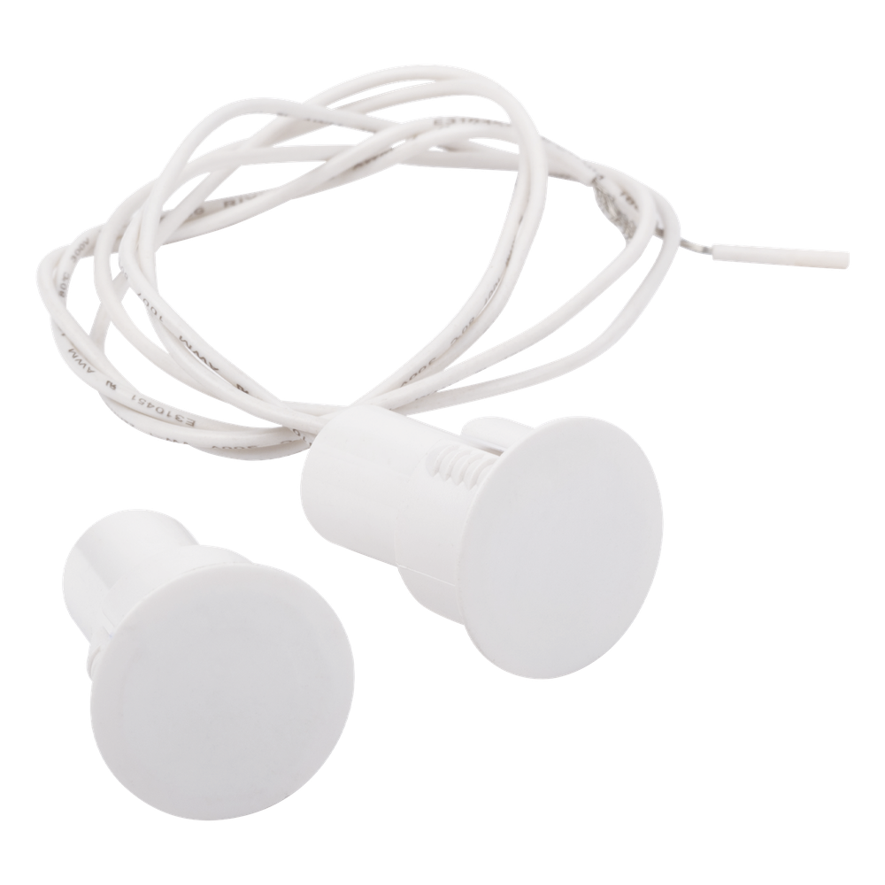 Contacto Magnético Empotrable / GAP 19 mm / Switch NC / Puertas Metálicas, Aluminio y Madera / 12VCC / Blanco / LED Indicador