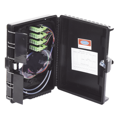Cierre de Empalme para 24 Fusiones de Fibra Óptica, Interior/Exterior, con 16 Acopladores SC/APC y Splitter 1x16 SC/APC Incluido, IP65