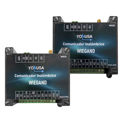 Convertidor de lectora para control de acceso (cableado a inalámbrico) / 1 Wiegand / 2 Relevadores / 2 Entradas / Hasta 1.6 KM de distancia