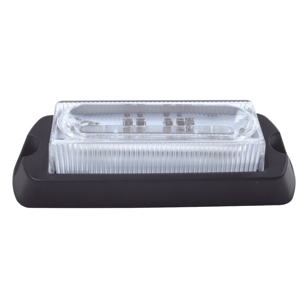 Luz Auxiliar Ultra Brillante X13 de 4 LEDs, color Ámbar, con mica transparente.