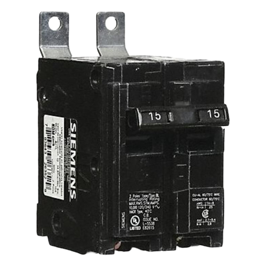 Interruptor automático atornillable tipo BL 2 polos, 15 amp.
