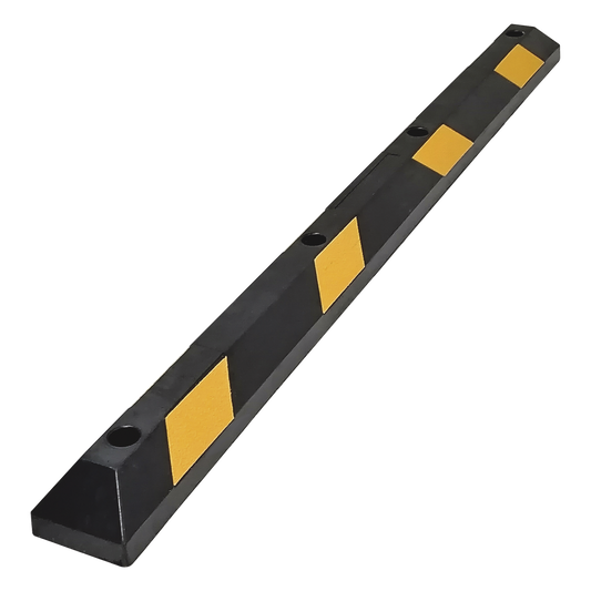 Tope Vehicular P / Estacionamiento / 183cm / Color Negro-Amarillo / 8 Franjas Reflejantes.
