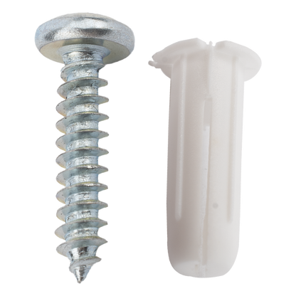 Paquete de 20 taquetes blancos 3/4" y 20 tornillos 8mm x 3/4" (1101-05002)