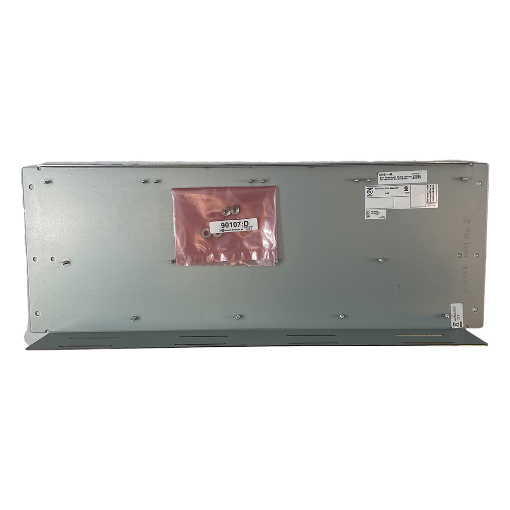 Chasis de bajo perfil de 4 posiciones para montar hasta dos amplificadores de audio AA-30 en gabinetes serie CAB-4 de NOTIFIER