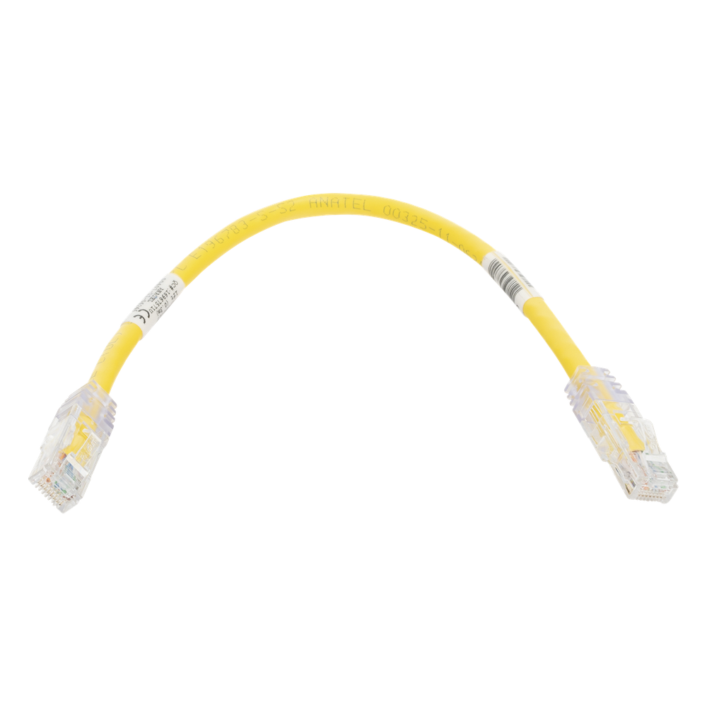 Cable de Parcheo TX6, UTP Cat6, 24 AWG, CM, Color Amarillo, 0.3 Metros (1 Pie)