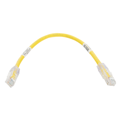 Cable de Parcheo TX6, UTP Cat6, 24 AWG, CM, Color Amarillo, 0.3 Metros (1 Pie)