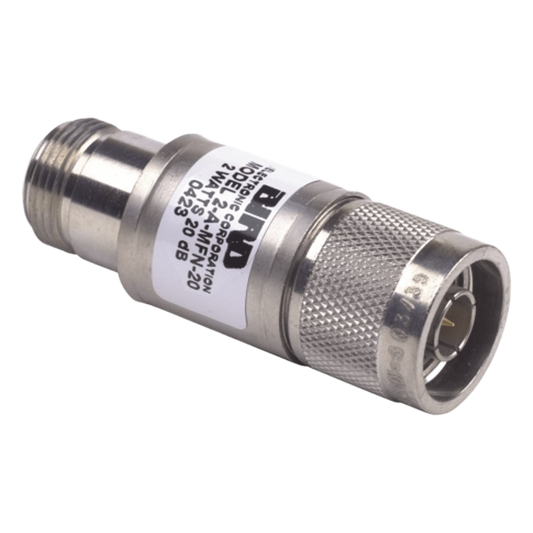 Atenuador en Línea de 30 dB, 2 W. Máximo, CD-4 GHz, Conectores N Macho-Hembra.