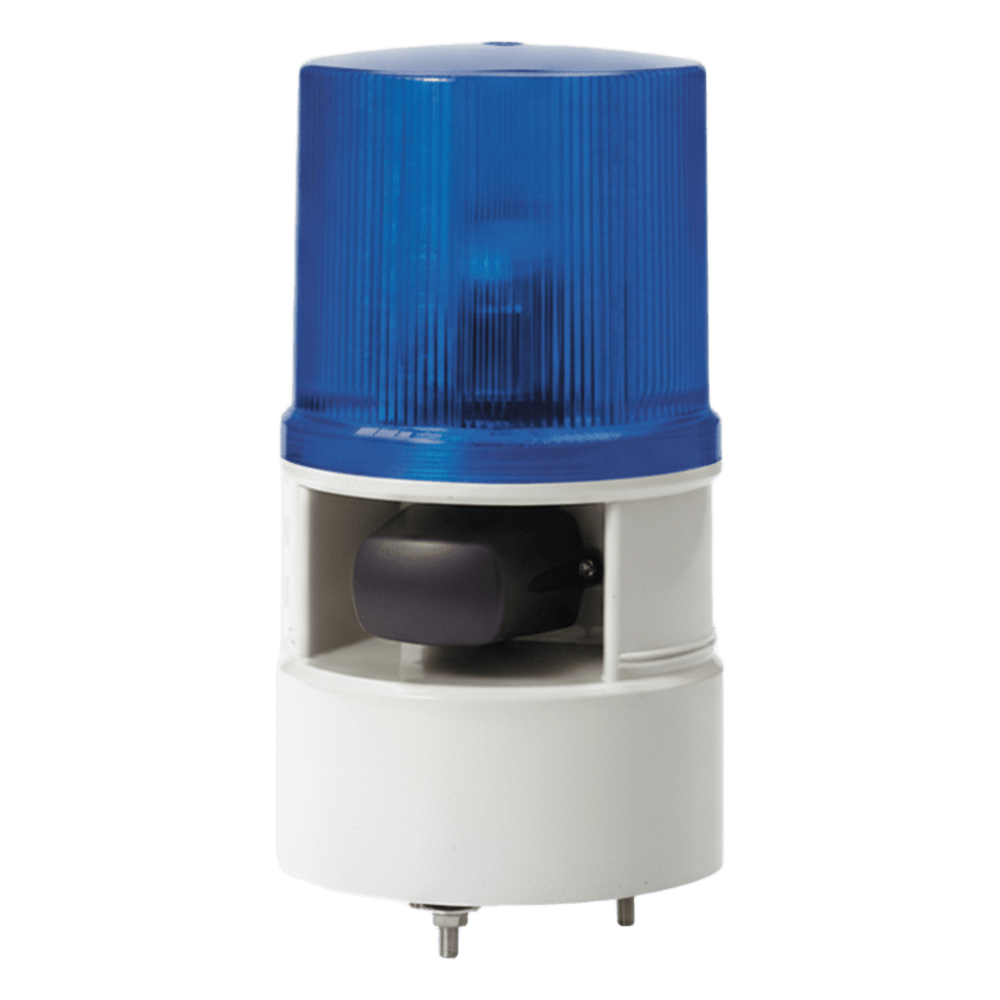 Luces de advertencia color Azul con sirena incorporada con 5 tonos máx. 105 dB en 12-24 VCD