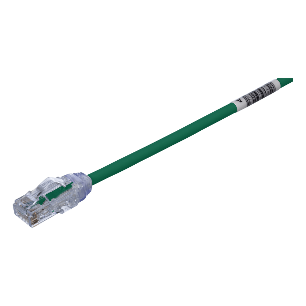 Cable de Parcheo UTP Cat6A, CM/LSZH, Diámetro Reducido (28AWG), Color Verde, 3.05 Metros (10 Pies)