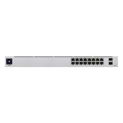 UniFi Switch USW-16-POE Gen2, Capa 2 de 16 puertos (8 puertos PoE 802.3af/at + 8 puertos Gigabit) + 2 puertos 1G SFP, 42W, pantalla informativa