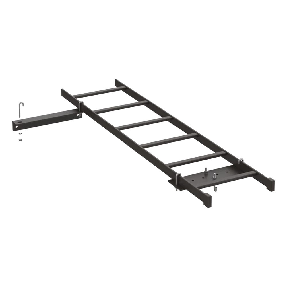 Kit de Conexión de Rack a Pared, Con Escalerilla de 1.3 m de Largo y 12 in de Ancho, de Acero, Color Negro
