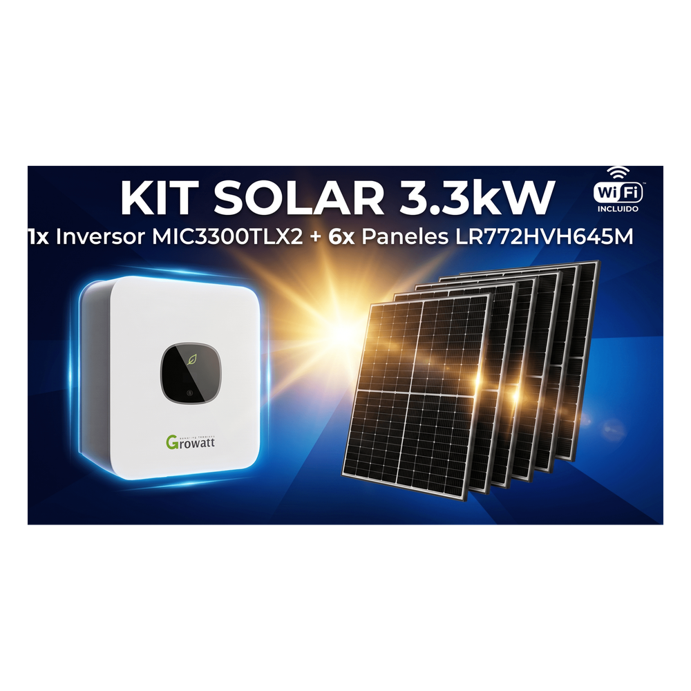 Kit Solar Interconexion / 3kW 220Vca / Inversor GROWATT/ Montaje Incluido