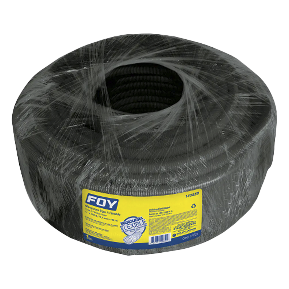 Manguera flexible para cables 3/4" x 50 m /Polietileno Alta Densidad HDPE/ Sin guía /Para uso en interiores.