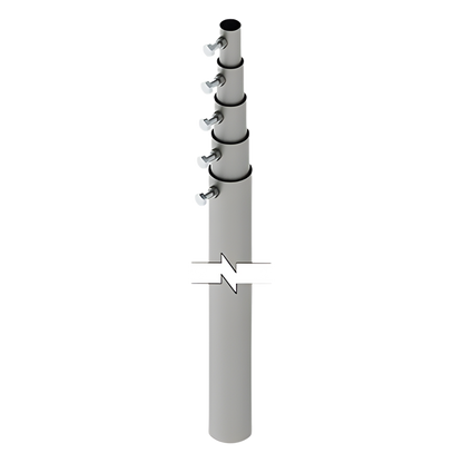 Mástil telescópico de 15 m (49.2 ft) Compuesto por 5 Secciones Concéntricas (requiere accesorios de instalación)