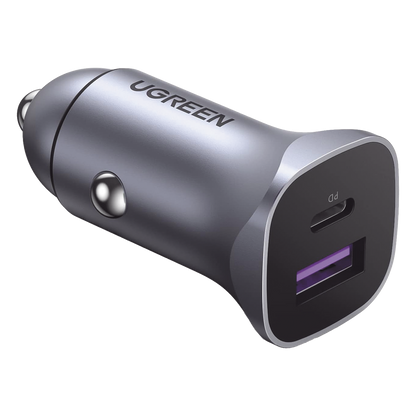 Cargador de Auto 30W | 2 Puertos USB-A y USB-C | Carga Rápida | Compatible con Vehículos de 12 y 24 VCD | PD3.0, QC4.0, SCP, PPS | Indicador Led |
