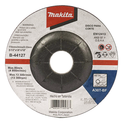 Disco de corte para metal de 4 1/2"