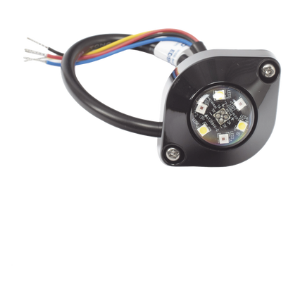 Estrobo Oculto de 6 LED, Rojo, Lente Transparente, Bisel Negro