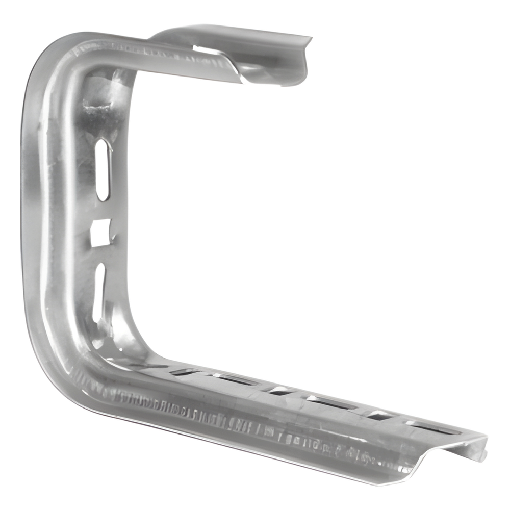Ménsula omega tipo C inteligente, 115 x 195mm, con acabado Electro Zinc