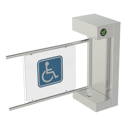 Torniquete De Cortesía Motorizado / Acabado En Acero Inoxidable Con Hoja de Acrílico / Bidireccional / Compatible con Cualquier Control De Acceso de