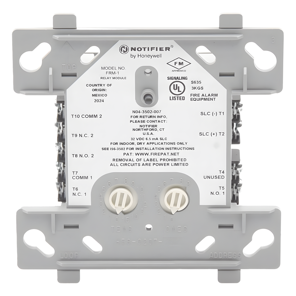Módulo de relevador direccionable con dos contactos secos Form-C para control de dispositivos auxiliares, protocolo FlashScan