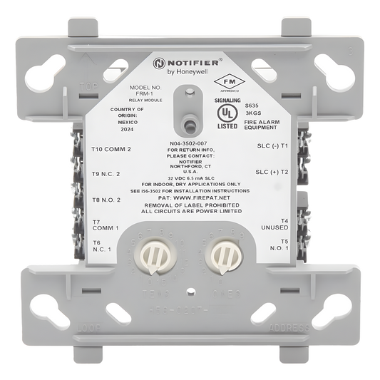 Módulo de relevador direccionable con dos contactos secos Form-C para control de dispositivos auxiliares, protocolo FlashScan
