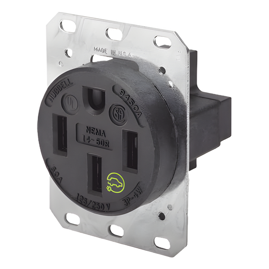 Receptáculo Recto de 50 A 125/250 V CA 3 Polos 4 Hilos (Nema 14-50R).