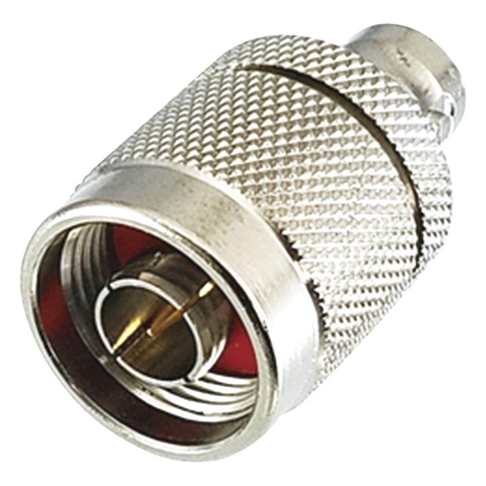 Adaptador en Línea de Conector N Macho a BNC Hembra, Plata/ Oro/ Teflón
