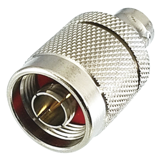 Adaptador en Línea de Conector N Macho a BNC Hembra, Plata/ Oro/ Teflón