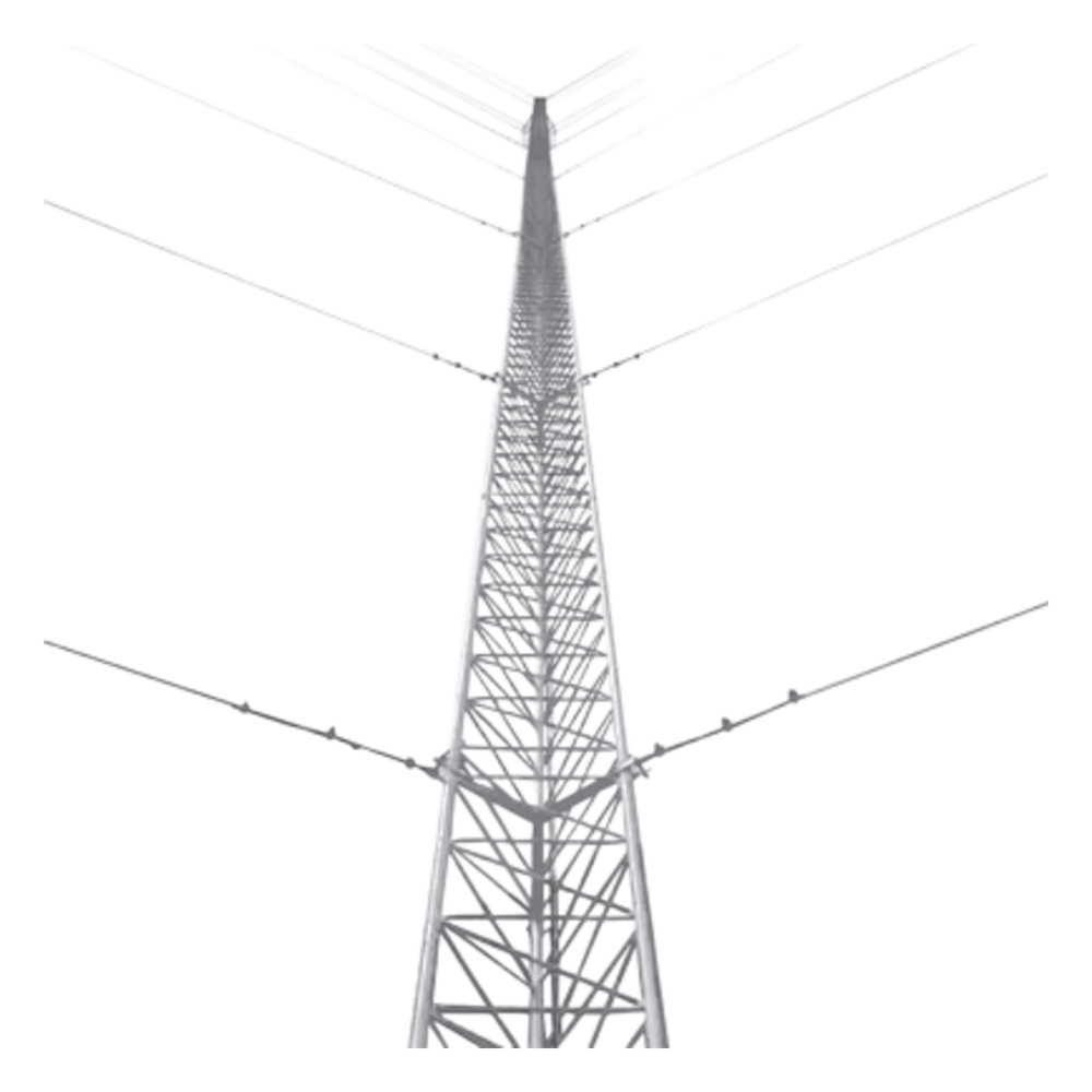 Kit de Torre Arriostrada de Piso de 57 m Altura con Tramo STZ45G Galvanizado por Inmersión en Caliente. (No incluye retenida)