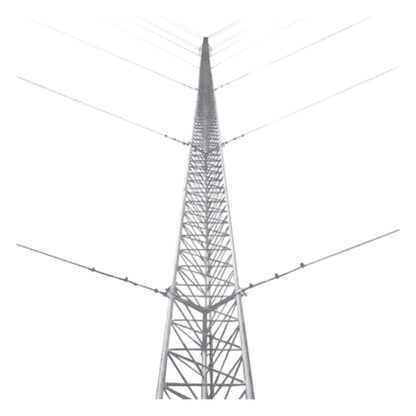 Kit de Torre Arriostrada de Piso de 57 m Altura con Tramo STZ45G Galvanizado por Inmersión en Caliente. (No incluye retenida)