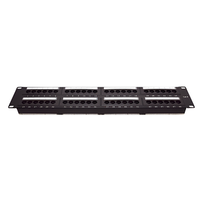 Panel de Parcheo de Impacto (110) UTP de 48 Puertos Cat6, 19 Pulgadas (48.26 cm), 2U, con Barra para Organizar Cable