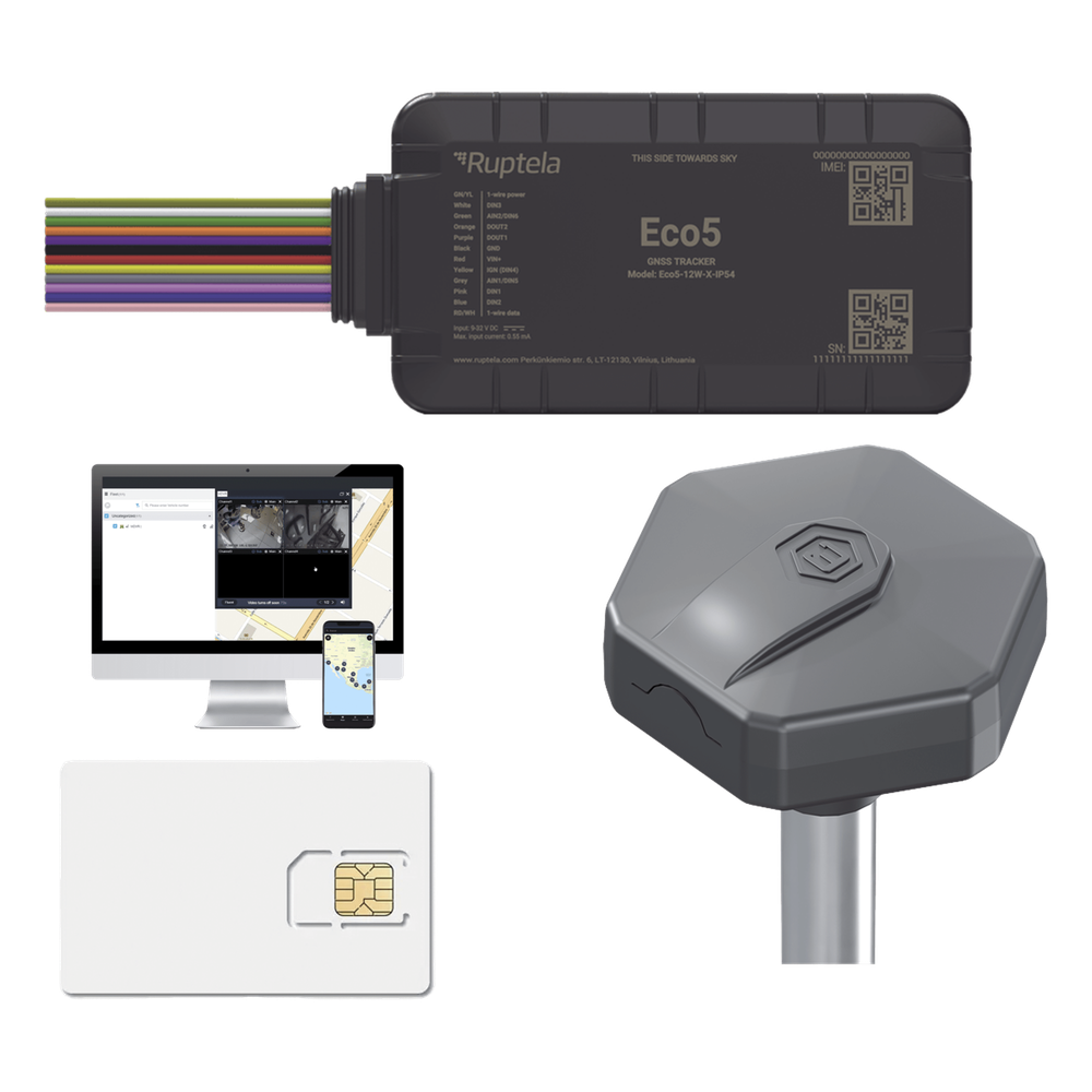 KIT Dispositivo de Rastreo Vehicular/ Sensor nivel de combustible BLE / Conectividad LTE Cat1 y LTE-M / BLE 5.0 / GNSS U-blox / Carcasa IP54