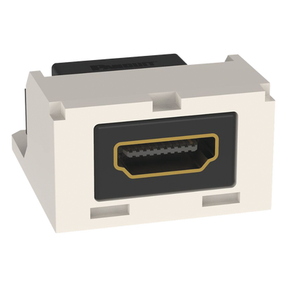 Módulo Acoplador HDMI 2.0, Hembra a Hembra Tipo-A, Categoría 2, Uso en 2 Puertos Mini-Com, Color Blanco Mate