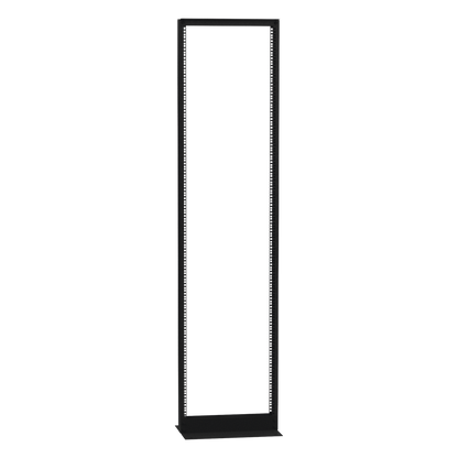 Rack de 2 Postes (Doble Perforación), Estándar 19", 45 Unidades, Fabricado en Acero, Base "L" para Anclar a Piso