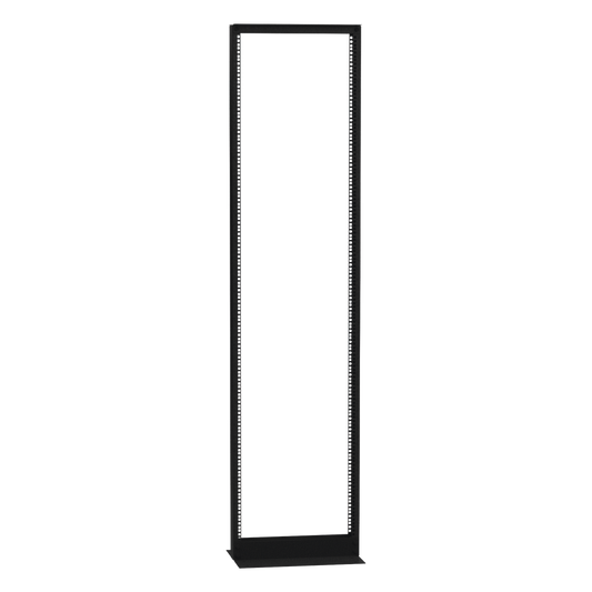 Rack de 2 Postes (Doble Perforación), Estándar 19", 45 Unidades, Fabricado en Acero, Base "L" para Anclar a Piso