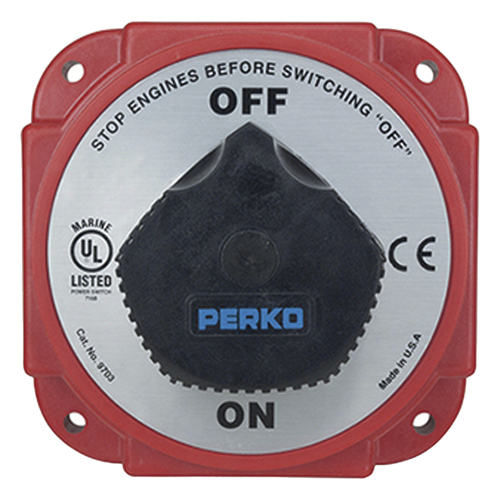 Interruptor Desconexión Batería 9703 con Desconexión Campo Alternador, 480 Amperios Continuos, 1200 Amperios Intermitentes, 6-32 VDC, Terminales 1/2